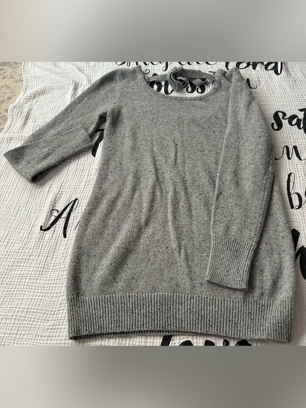 Women's Gray Knit Scoop Neck Maternity Sweater Size S